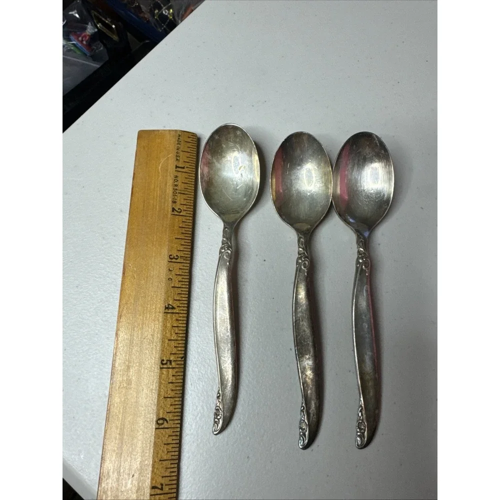 International 1847 Rogers Silver   LEILANI   Silverplate Spoons Set Of 3 6